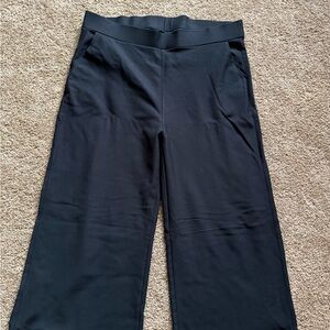 Plus Cropped Black Wide-Leg Pants elastic waist yoga looks dressy size 2xl